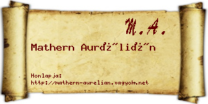 Mathern Aurélián névjegykártya